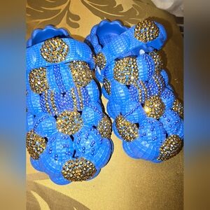 Blue bubble with gold bling ✨️ European Size 36-37(US Size 6-6.5)